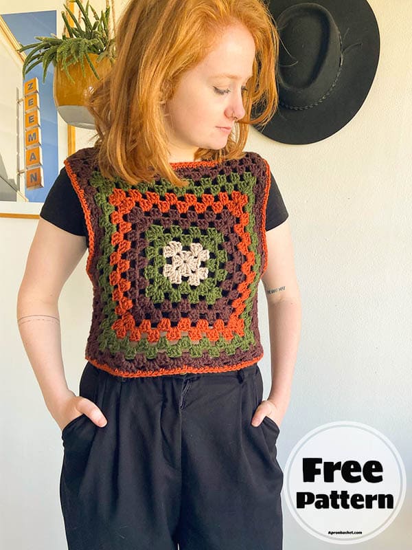 Classic Granny Square Free Crochet Vest Pattern