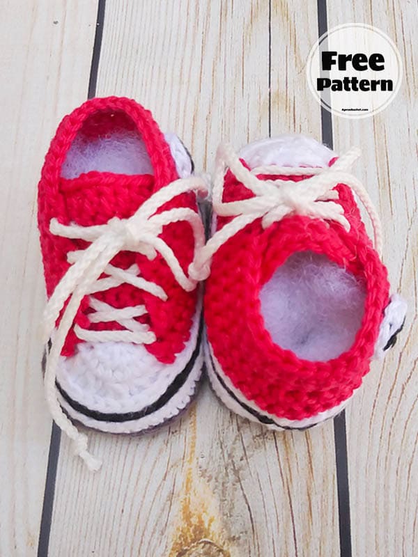 Converse Crochet Baby Booties Free Pattern PDF