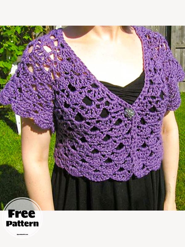 Elegant Bolero Crochet Jacket Free Pattern