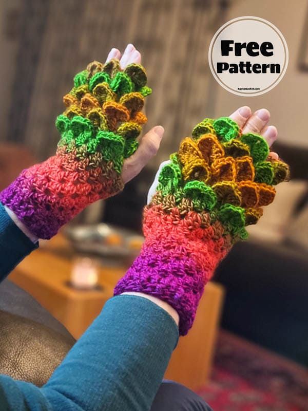 Fingerless Crochet Dragon Floves Free Pattern PDF 
