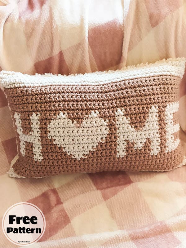 Heart Pillow Free Crochet Pattern For Valentine's Day 