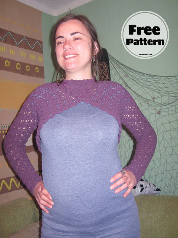 Mimosa Crochet Shrug With Sleeves Pattern Free