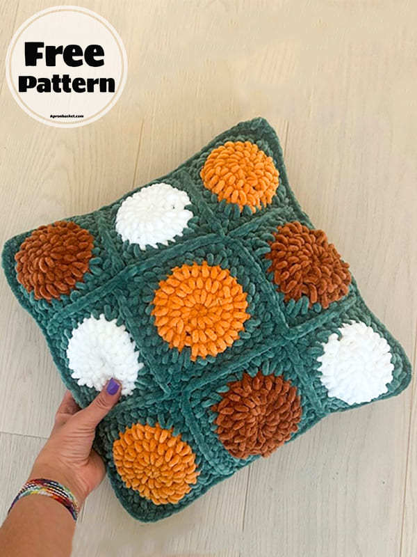 Polka-Dot Free Crochet Pillow Pattern-2