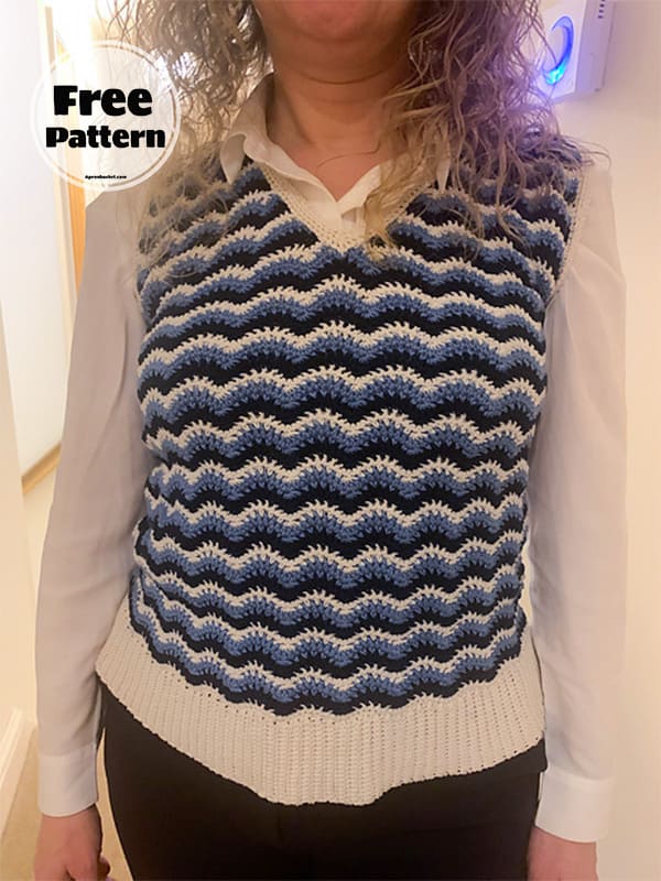 Wavy Crochet Ladies Vest Free Pattern