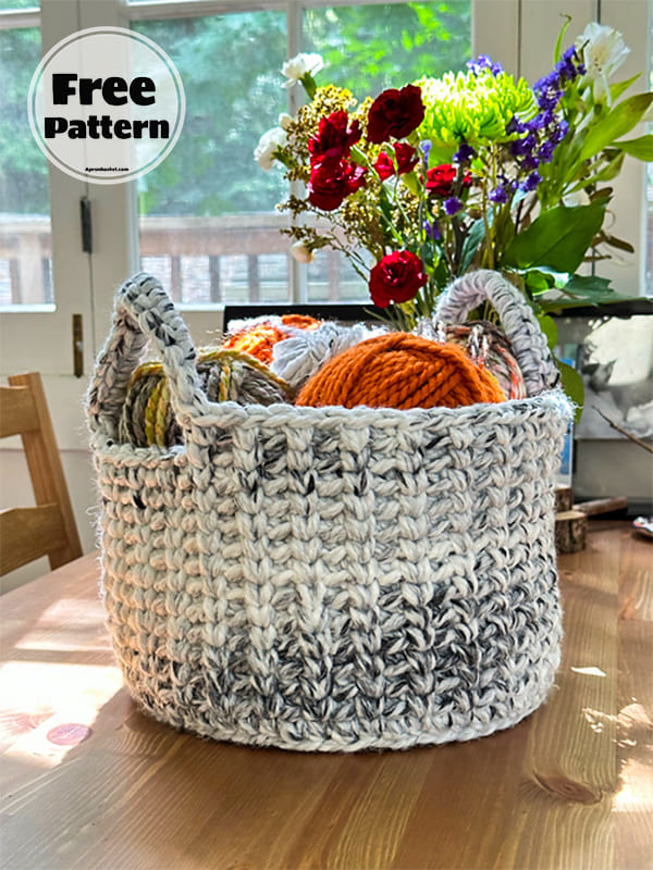 free chunky mustard crochet basket pattern (2)