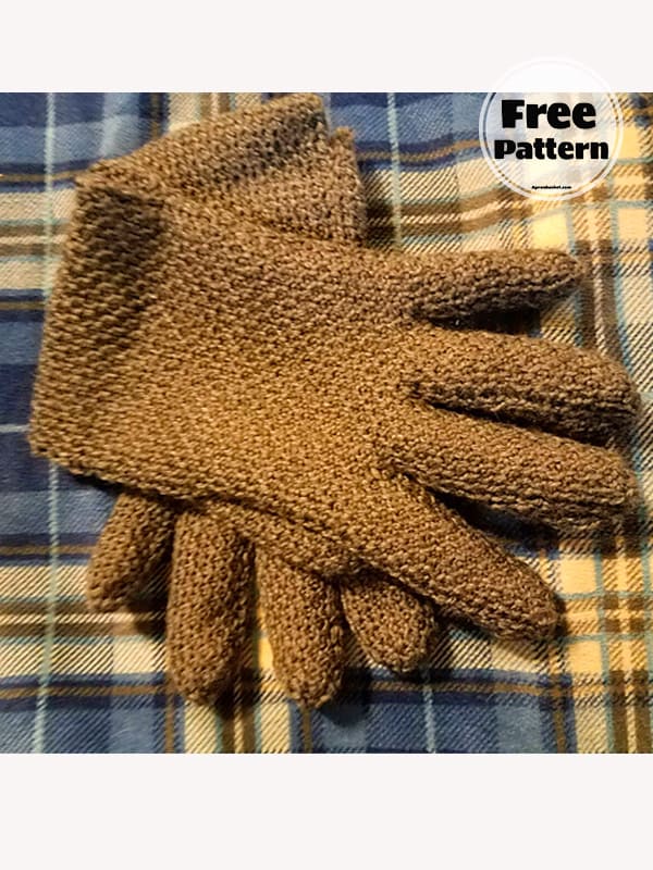 Afghan Stitch Free Crochet Mens Gloves Pattern