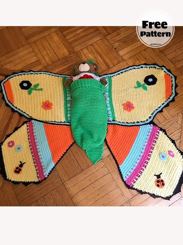 Baby Cocoon Butterfly Crochet Blanket Pattern Free 