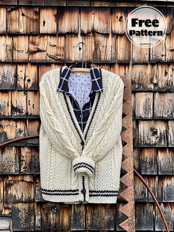 Cable Knit V Neck Cardigan (2)