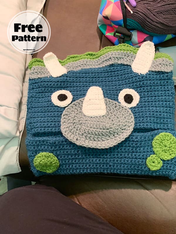 Dinosaur Free Beginner Crochet Baby Blanket