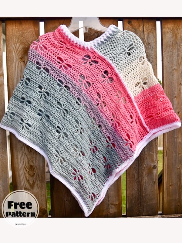 Dragonfly Easy Crochet Poncho Pattern Free