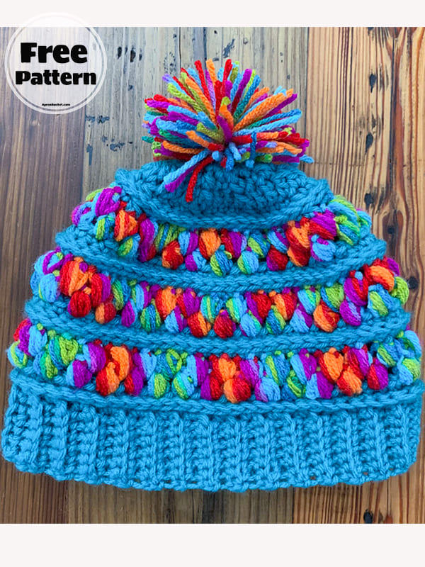 Easy Beanie To Crochet Puff Stitch Free Pattern 