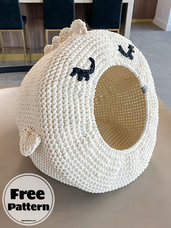 Fish House Crochet Cat Bed Free PDF Pattern