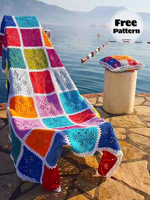 Flower Square Crochet Blanket Pattern Free