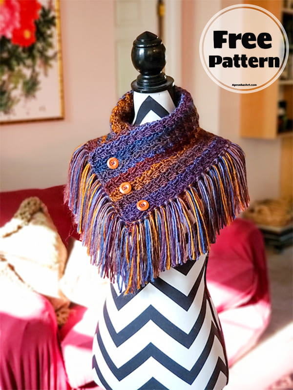 Free Easy Buttoned Crochet Cowl Pattern (2)