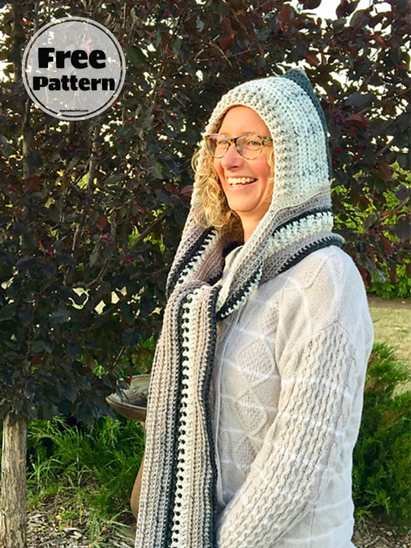 Gift For Mothers Crochet Hooded Scarf Pattern Free PDF