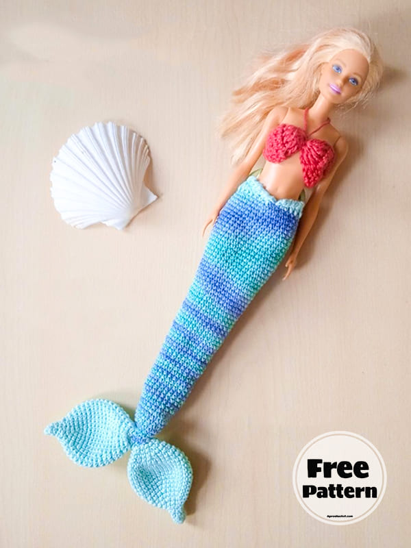 Mermaid Barbie Dress And Bikini Top Crochet Free Pattern (2)