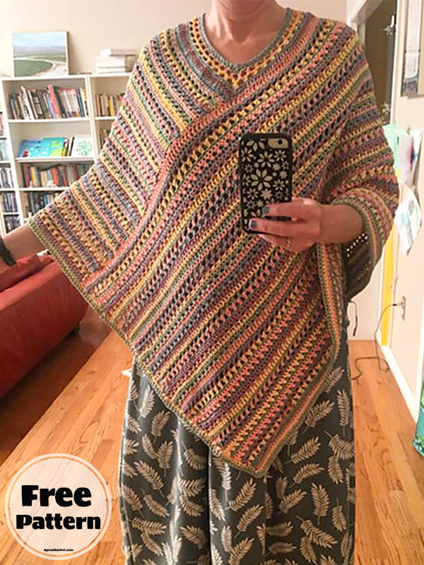 Patched Crochet Poncho Free Pattern