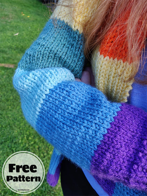 Rainbow Knit Cardigan Free Pattern (3)