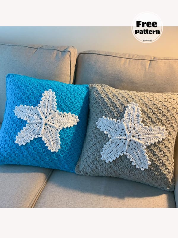 Starfish Crochet Pillow Cover Free Pattern