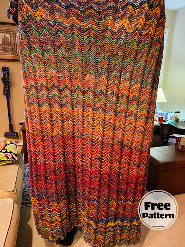 Summer Tunisian Crochet Blanket Free Pattern 