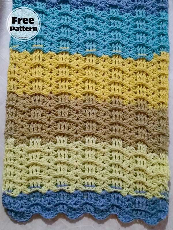 Waves Easy Crochet Baby Blanket Pattern Free