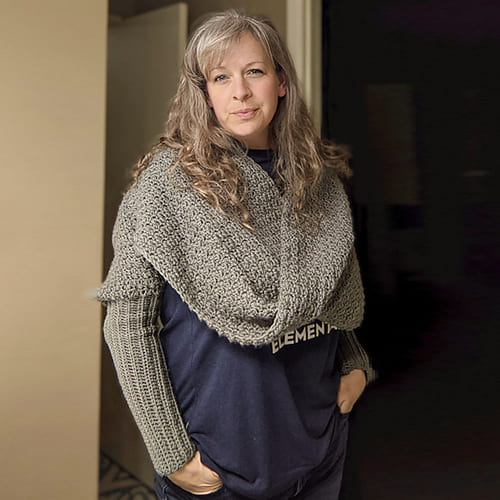 Beginner crochet sweater scarf with sleeves pattern free