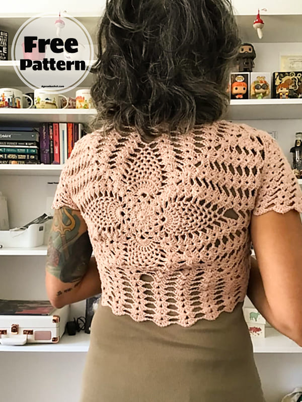 Big Leaf Flower Free Bolero Crochet Pattern 