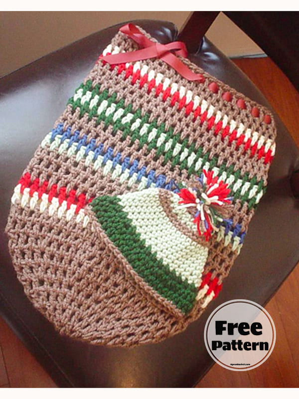Christmas Crochet Baby Cocoon Free Pattern 