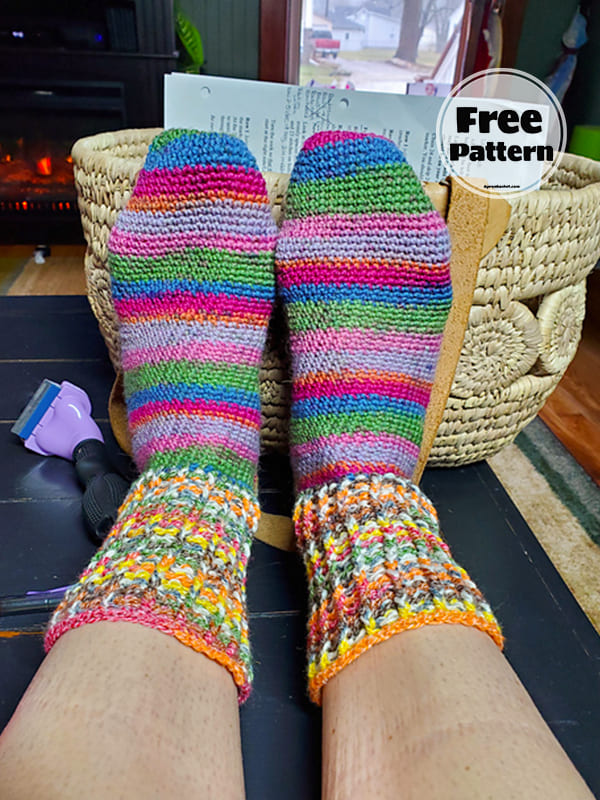 Clown Colors Crochet Socks Pattern Free PDF