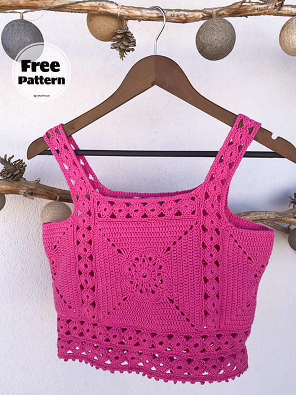 Daisy Flower Free Crochet Pattern For Summer Top 