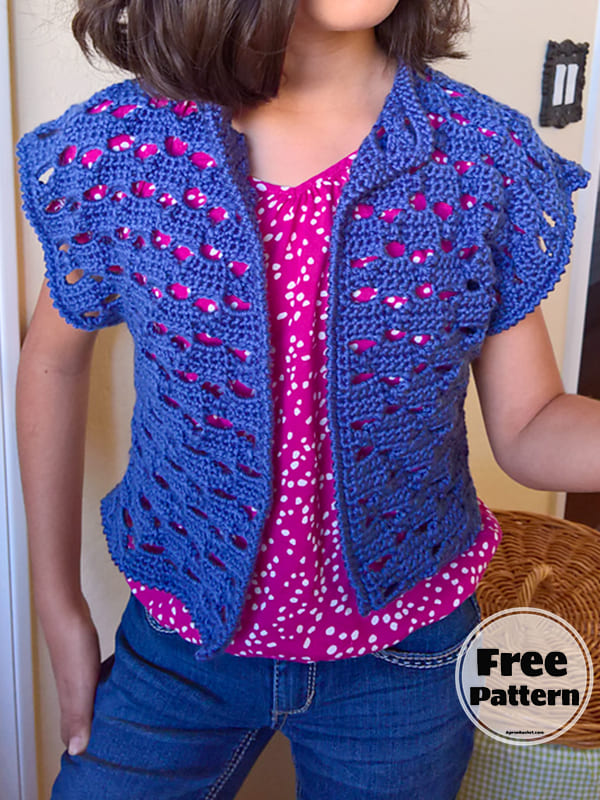 Easy Lacy Stitch Crochet Bolero Free Pattern 