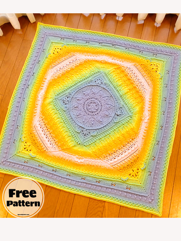 Flower Garden Large Crochet Blanket Free Pattern