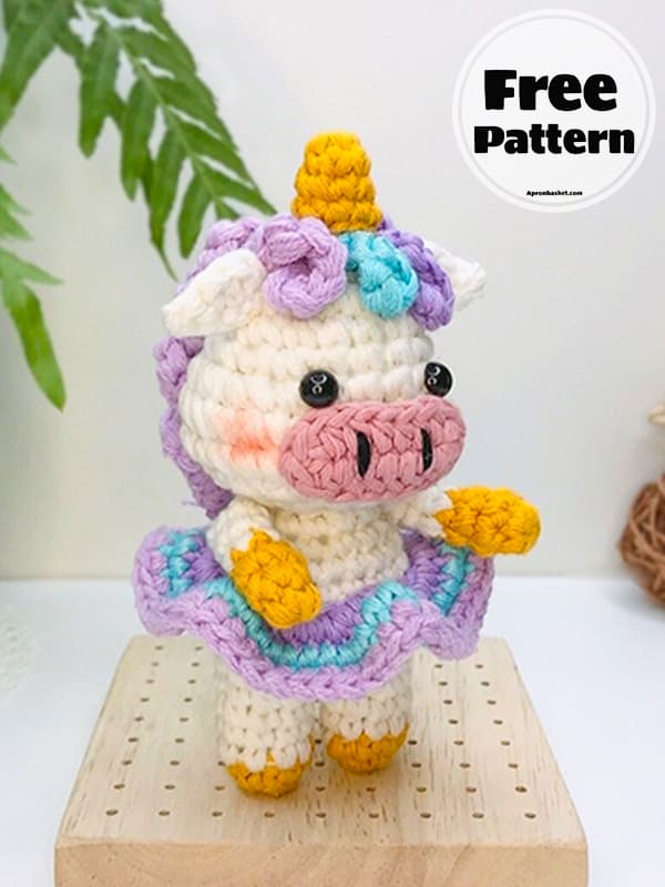 Free Amigurumi Skirted Unicorn Crochet Pattern-3