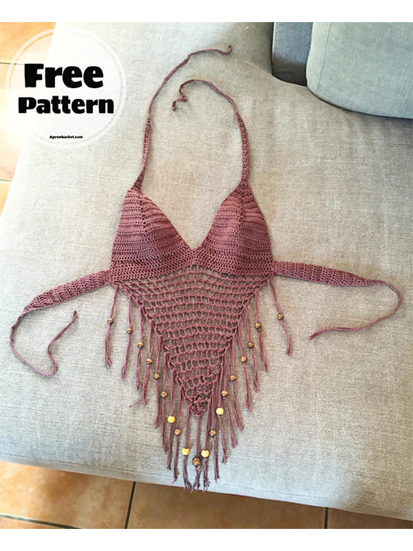 Free Crochet Bikini Top Pattern With Tassels (2)