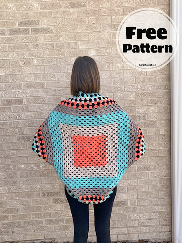 Granny Square Crochet Shrug Free Pattern