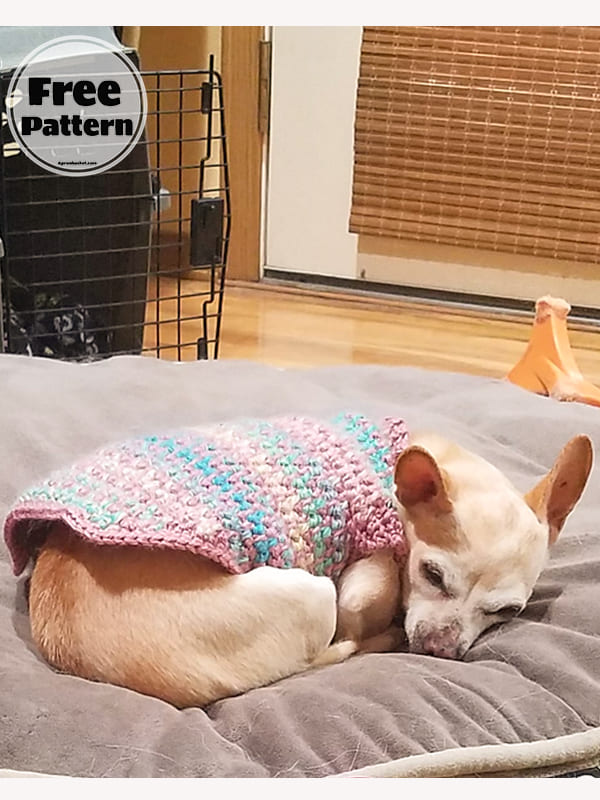 Wavy Free Simple Crochet Dog Sweater Pattern