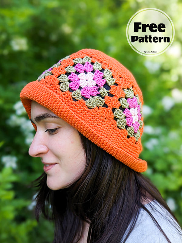 crochet granny square bucket hat-2