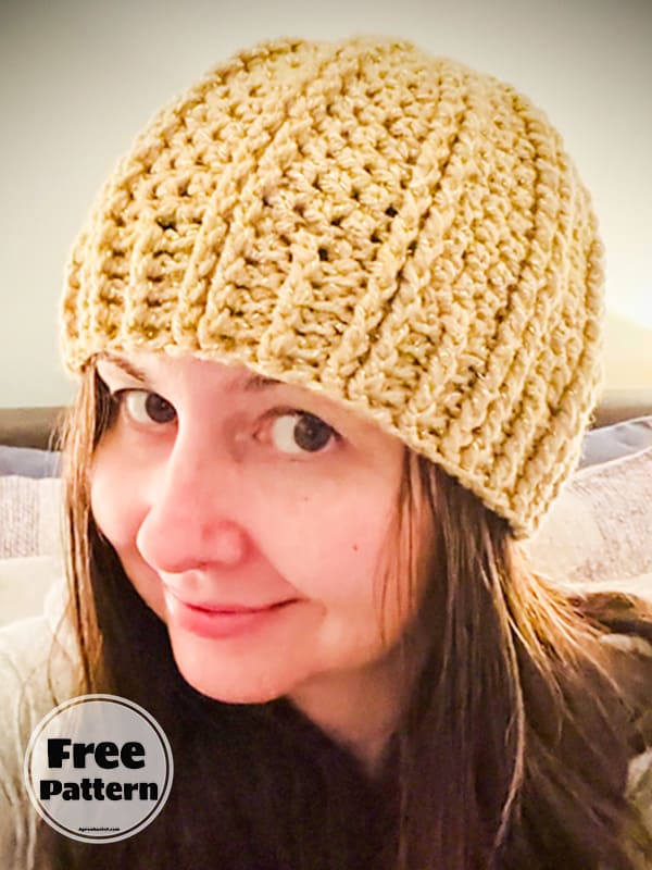 ridged simple crochet hat pattern free-2