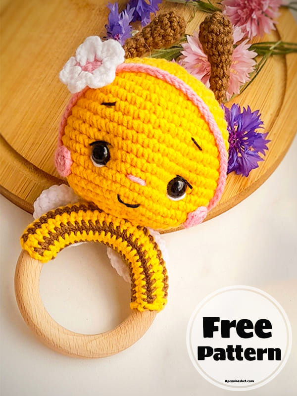 Crochet Bee Rattle Amigurumi Free PDF Pattern - 2