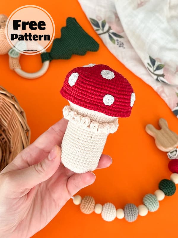 Crochet Mushroom Rattle Free Pattern-2