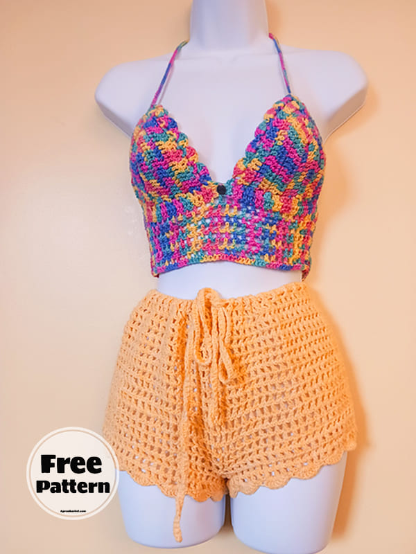 Crochet Rainbow Crop Top Free Pattern
