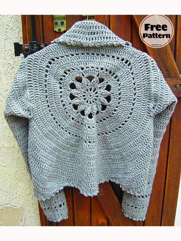 Flower Free Crochet Bolero Facket Pattern