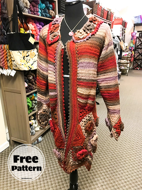 Free Crochet Granny Square Cardigan Pattern-2