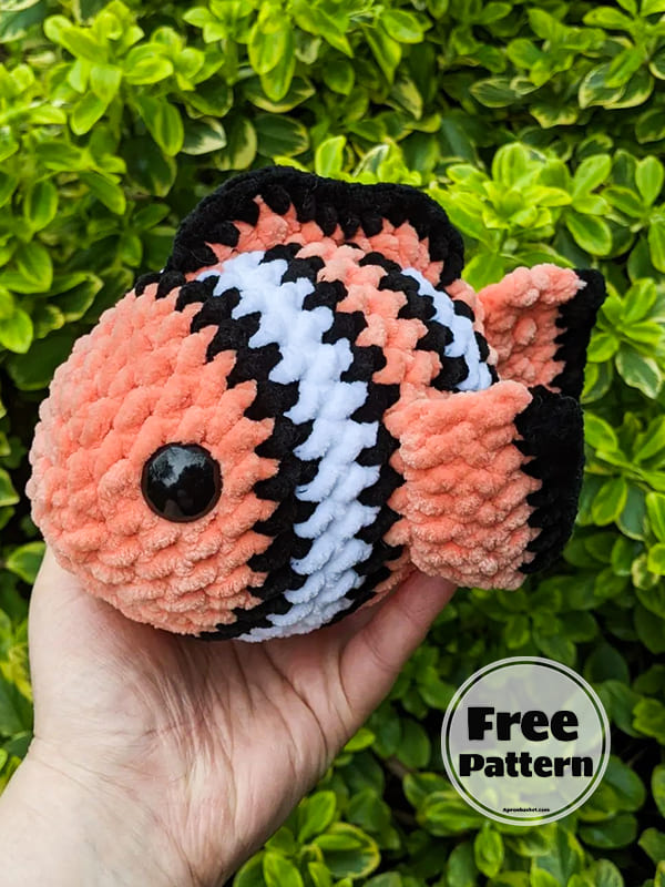 Free Easy Clown Crochet Fish Pattern-2