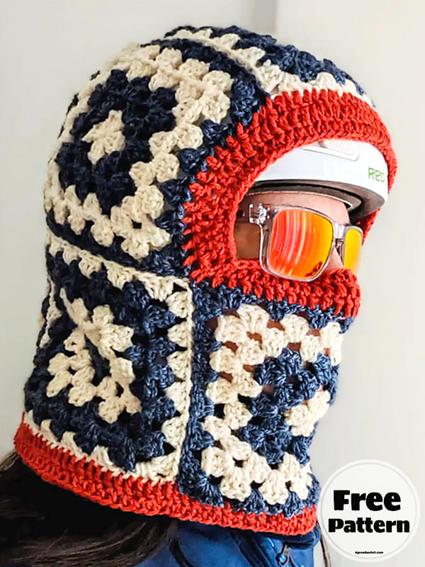 Granny Square Crochet Balaclava Free Pattern-2