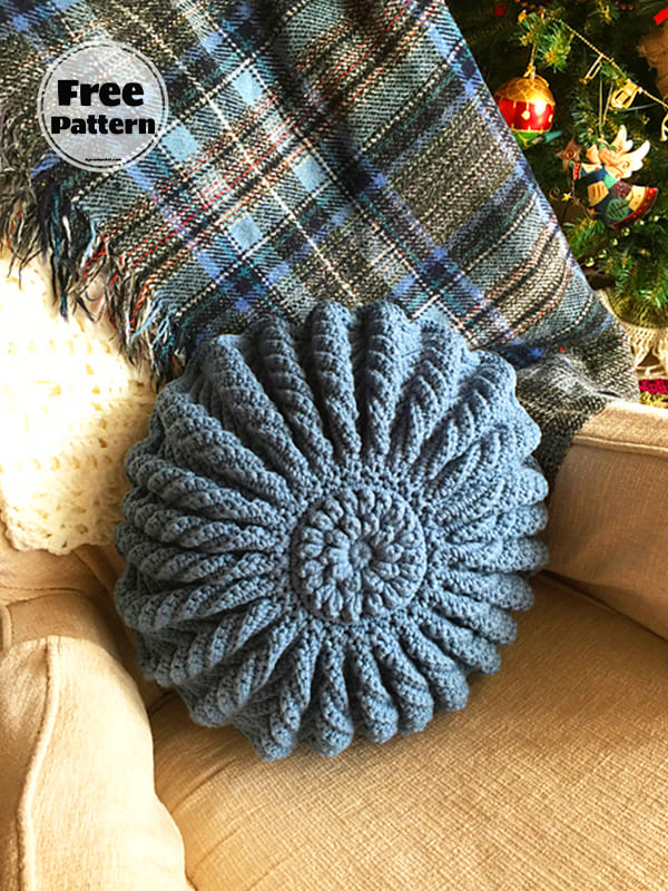 Pleated Free Crochet Pillow Pattern Easy