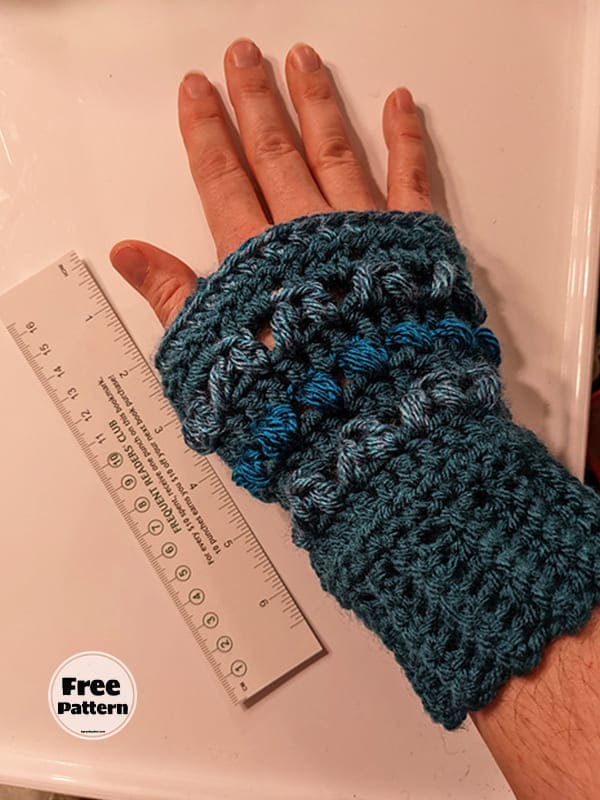 Puff Fingerless Gloves Pattern Free Crochet