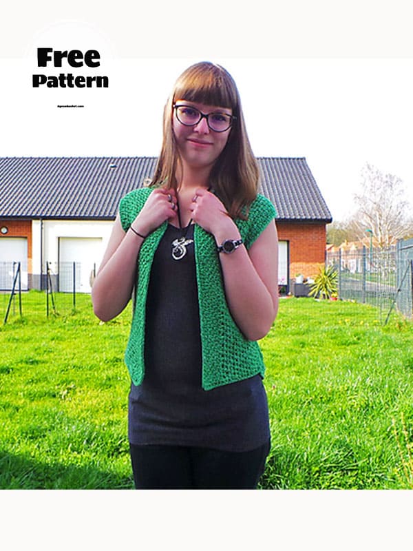 Sleeveless Crochet Bolero Easy Free Pattern PDF