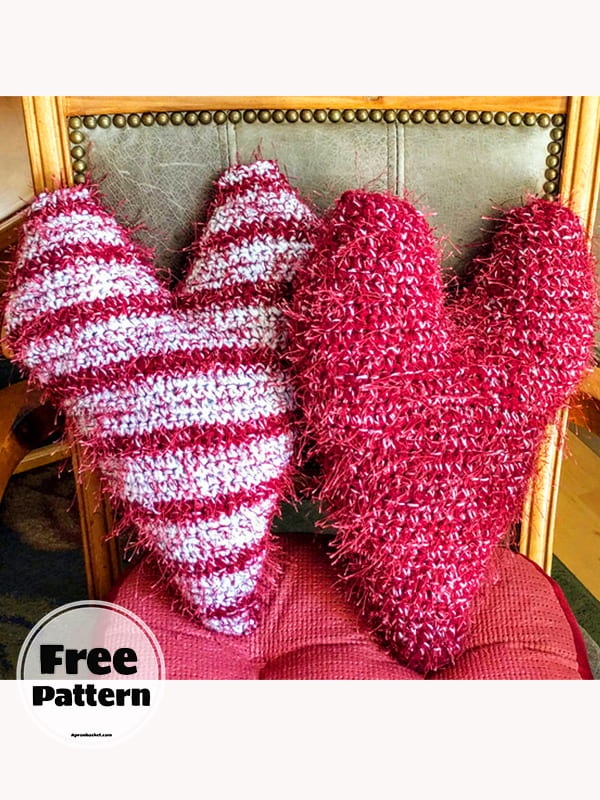 Small Crochet Heart Pillow Pattern Free