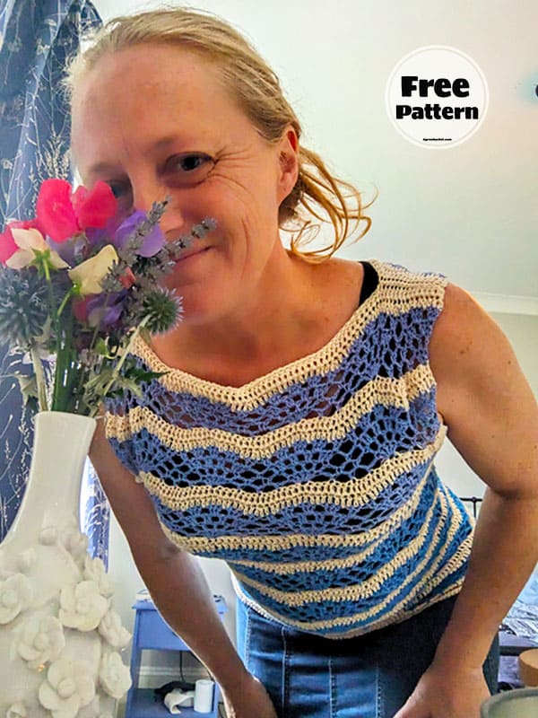 Summer Crochet Flower Top Free Pattern 